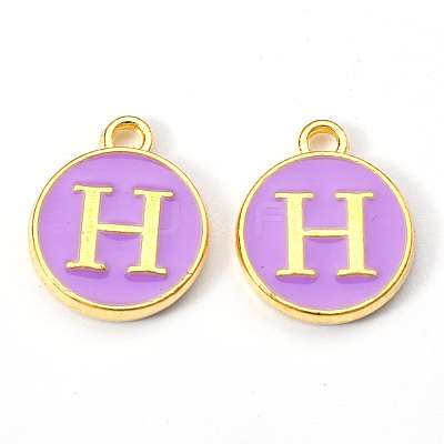 Golden Plated Alloy Enamel Charms X-ENAM-S118-10H-1