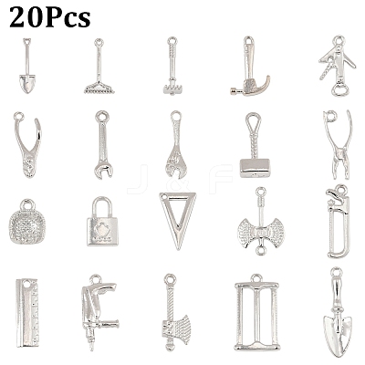 20Pcs 20 Style Rack Plating Alloy Pendants FIND-YW0007-52-1