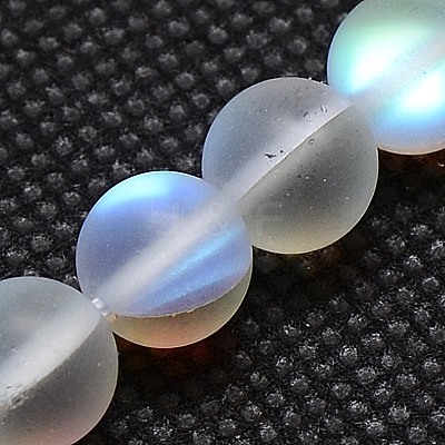 Synthetical Moonstone Beads Strands G-G585-6mm-02-1