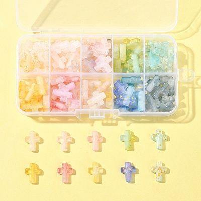 130Pcs 10 Colors Gradient Color Transparent Acrylic Beads OACR-FS0002-05-1