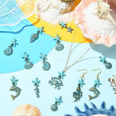 18Pcs 9 Style Alloy Pendants PALLOY-CJ00182-1