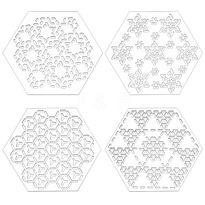 1Set Acrylic Embroidery Template AJEW-BC0007-79B-1