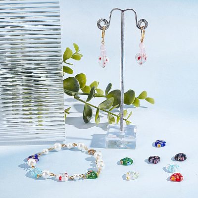 80Pcs 8 Style Handmade Millefiori Lampwork Beads Strands LAMP-SC0001-20-1
