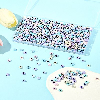 100G Flat Round Craft Style Opaque Acrylic Beads SACR-FS0001-34-1