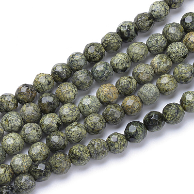 Natural Serpentine/Green Lace Stone Bead Strands X-G-R411-11-6mm-1