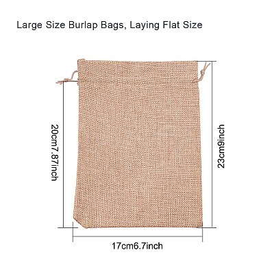 Burlap Packing Pouches Drawstring Bags ABAG-BC0001-04-1