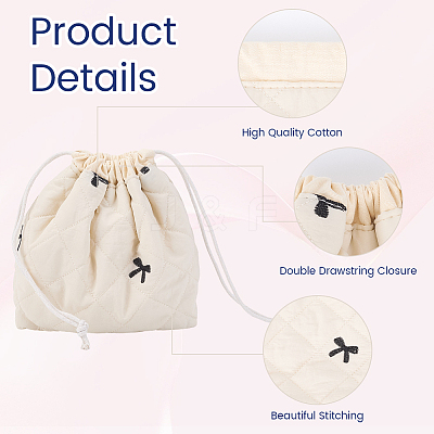 Portable Travel Cotton Drawstring Storage Clutch Bags ABAG-WH20005-25B-1