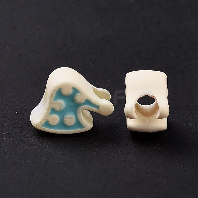 Rubberized Style Acrylic European Beads SACR-E009-04-1