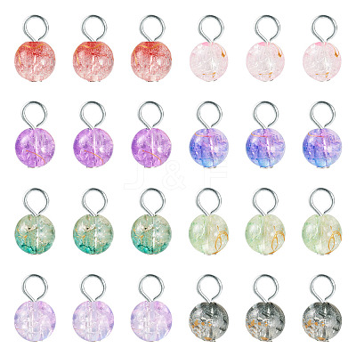 80Pcs 8 Style Transparent Acrylic Pendants PALLOY-TAC0201-1