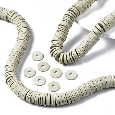 Flat Round Handmade Polymer Clay Beads CLAY-R067-12mm-02-1