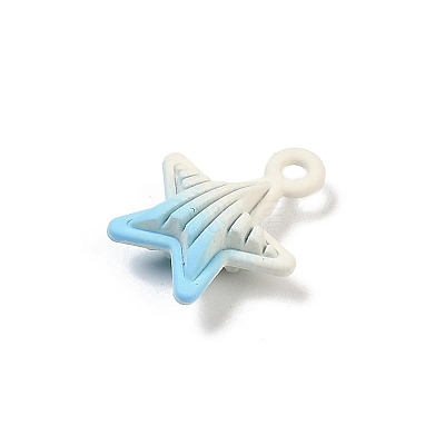 Spray Painted Alloy Pendants PALLOY-S038-05A-1