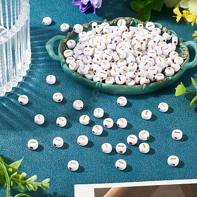 500Pcs Plating Acrylic Beads PACR-TADJ0001-01I-1