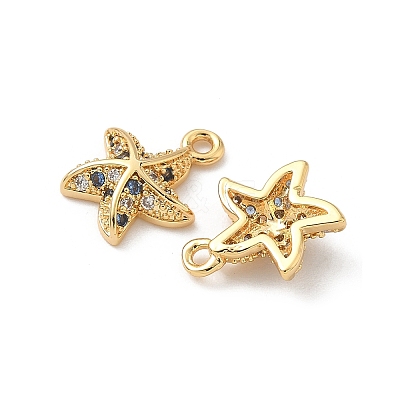 Brass Micro Pave Cubic Zirconia Charms KK-C099-01B-G-1