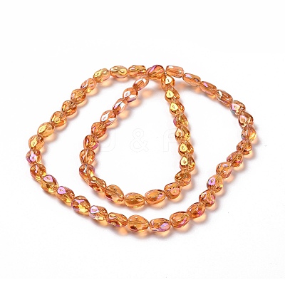 Transparent Electroplate Glass Beads Strands GLAA-C025-02-1