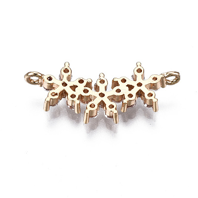 Brass Micro Pave Clear Cubic Zirconia Links Connectors KK-S359-151-RS-1