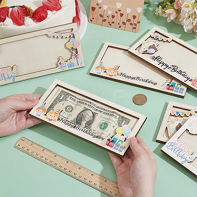CutHollow 6Pcs 6 Styles Plywood Wooden Envelope Greeting Cards for Birthday Gift CON-CL0001-03-1