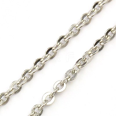 Tarnish Resistant 304 Stainless Steel Necklaces Women Cable Chain Necklaces NJEW-C079-01A-1