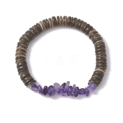 10Pcs 10 Styles Natural Mixed  Gemstone & Coconut Beaded Stretch Bracelets for Women Men BJEW-JB12598-1