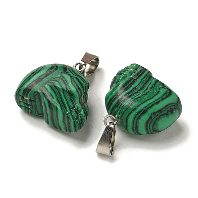 Synthetic Malachite Pendants G-Z067-02P-12-1