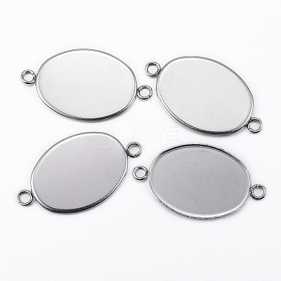 Tarnish Resistant 304 Stainless Steel Cabochon Connector Settings STAS-H394-01P-1