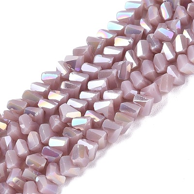 Electroplate Opaque Glass Beads Strands EGLA-Q139-01A-C06-1