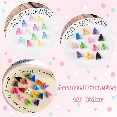 26Pcs 26 Styles UV Plating Opaque Acrylic European Beads OACR-YW0004-32-1