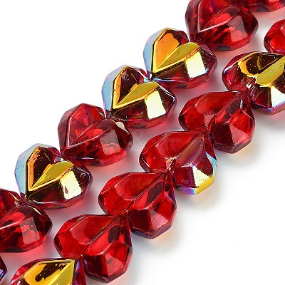 Electroplate Transparent Glass Beads Strands EGLA-B012-AB03-1