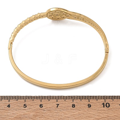 304 Stainless Steel Crystal Rhinestone Hinged Cuff Bangles SA-CBAB92B-20G-1