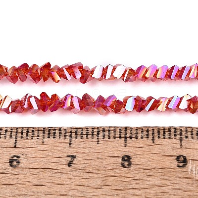 Electroplate Transparent Glass Beads Strands EGLA-Q139-01A-A12-1