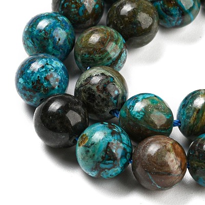 Natural Chrysocolla Beads Strands G-P503-8MM-05-1