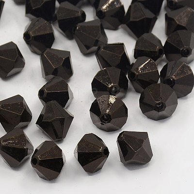 Faceted Bicone Transparent Acrylic Beads X-DBB8mm10-1