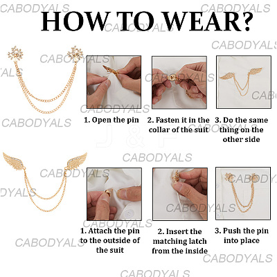 Alloy Rhinestone Hanging Chain Brooches & Tie Collar Pis JEWB-CY0001-02-1