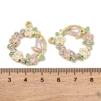 Rack Plating Alloy Enamel Pendants FIND-M020-03G-G-1