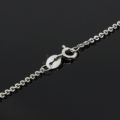 Anti-Tarnish Rhodium Plated 925 Sterling Silver Necklaces STER-M034-33B-1