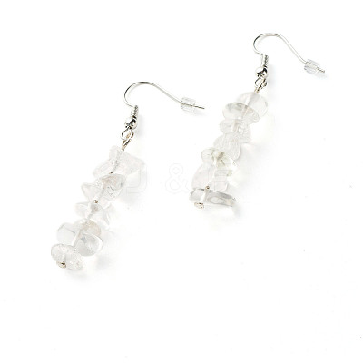 Natural Quartz Crystal Chip Beads Dangle Earrings EJEW-JE04649-06-1