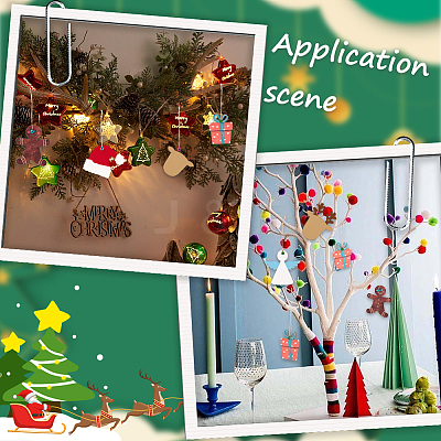 DIY Christmas Unfinished Wood Pendant Decorations Kits WOOD-SC0001-88-1