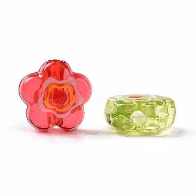 Printed Transparent Acrylic Beads X-OACR-E009-08-1