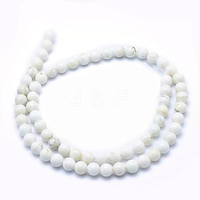 Natural Magnesite Beads Strands TURQ-G148-09-6mm-1