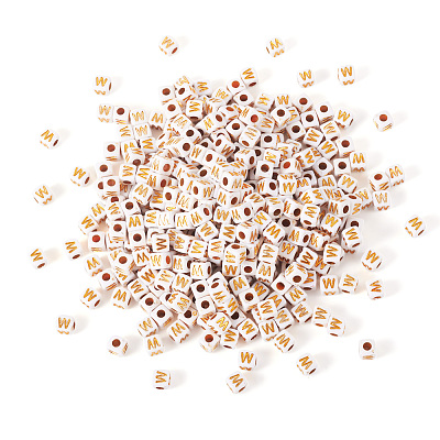 Opaque Acrylic Beads MACR-TAG0001-07W-1
