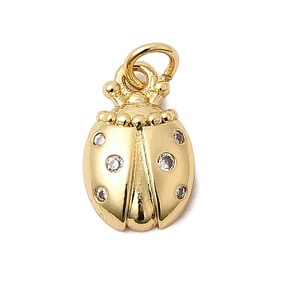 Brass Micro Pave Clear Cubic Zirconia Pendants KK-H267-077G-02-1