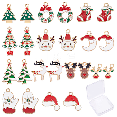 48Pcs 12 Style Alloy Enamel Pendants ENAM-SC0002-67-1