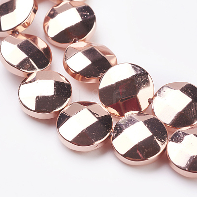 Electroplate Non-magnetic Synthetic Hematite Beads Strands G-K259-55-10mm-01RG-1