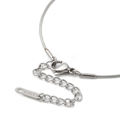 Non-Tarnish 304 Stainless Steel Hollow Heart Pendant Necklace with Round Snake Chains NJEW-M202-05P-1