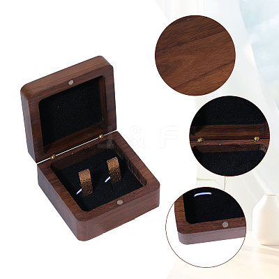 Wooden Jewelry Cufflinks Storage Magnetic Gift Case CON-WH0095-78B-1