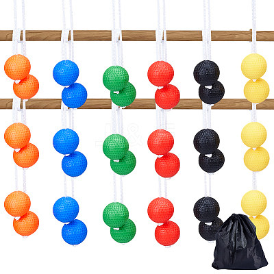 18Pcs 6 Colors PE Plastic Ladder Balls AJEW-MA0001-29-1