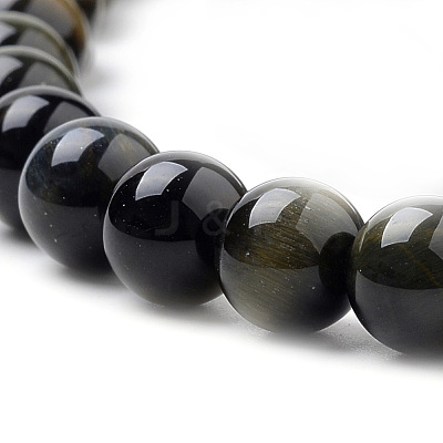 Natural Tiger Eye Beads Strands G-S259-22-10mm-1