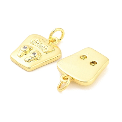 Brass Micro Pave Cubic Zirconia Pendants KK-H527-27G-1