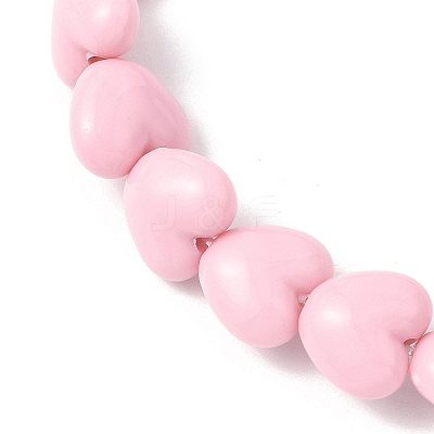 Heart Acrylic Stretch Bracelets BJEW-JB12640-1