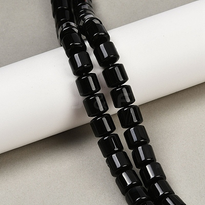 Natural Black Agate(Dyed & Heated) Beads Strands G-G275-D15-10x10mm-1