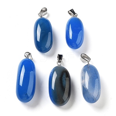 Natural Agate Dyed Pendants G-Q016-03G-1